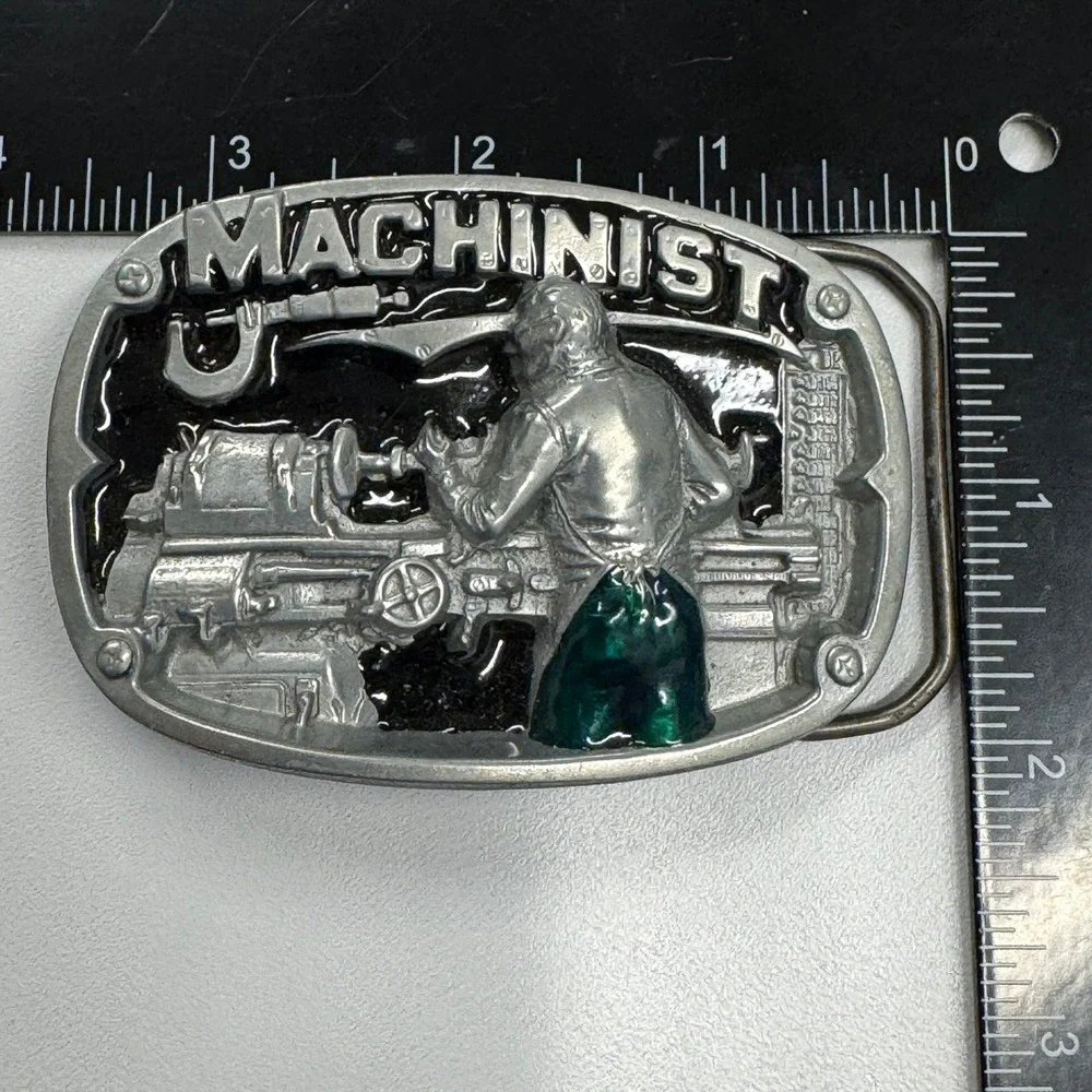 Machinist Belt Buckle Metal Working Lathe Machine Operator Gift Reissue‎